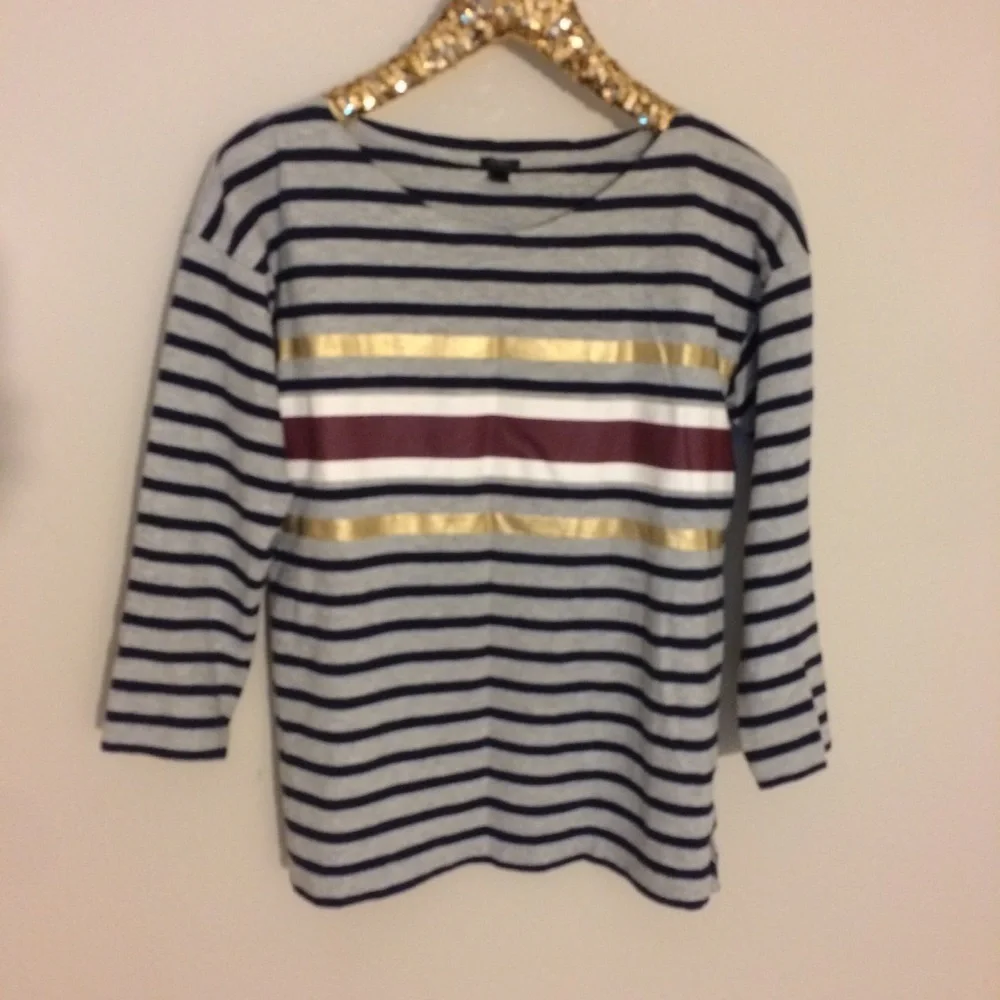J. crew foil strip tee small
